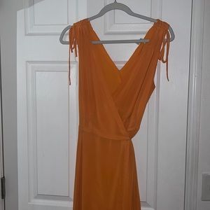 Orange wrap dress